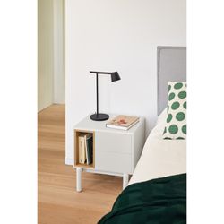 Table de chevet en bois crème, 48 x 35 x 55 cm | Corvo