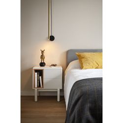 Table de chevet en bois crème, 48 x 35 x 55 cm | Corvo