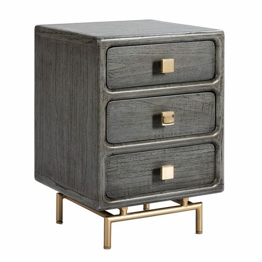 Table de chevet en bois gris 42X40X60 cm