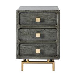 Table de chevet en bois gris 42X40X60 cm