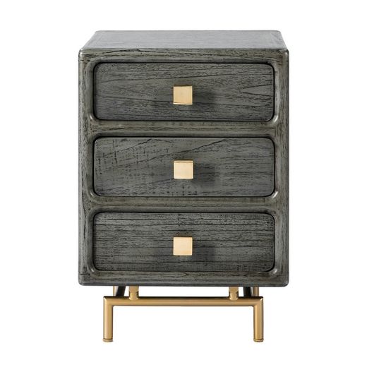 Table de chevet en bois gris 42X40X60 cm