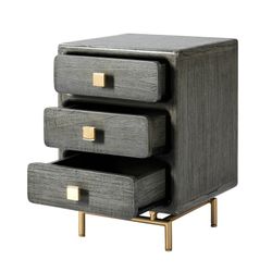 Table de chevet en bois gris 42X40X60 cm