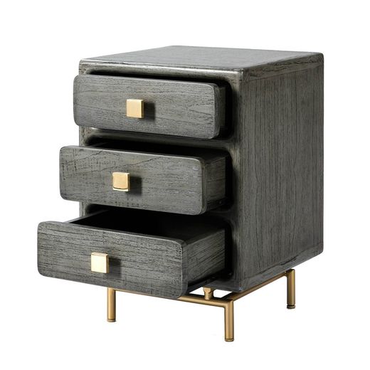 Table de chevet en bois gris 42X40X60 cm