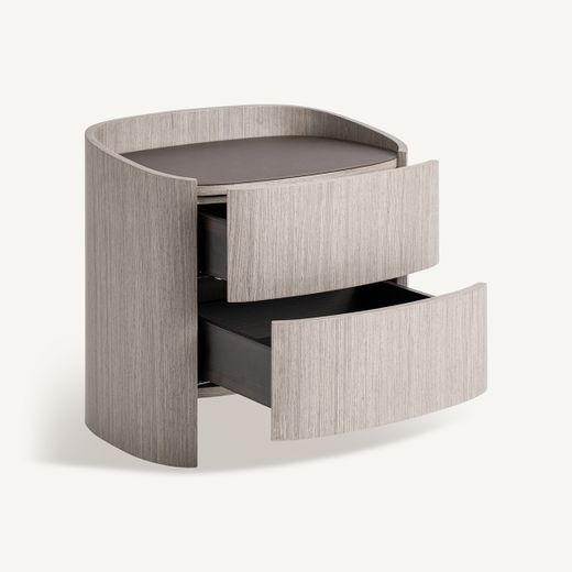 Mesita de noche de madera en gris, 55 x 42 x 51 cm | Burkina