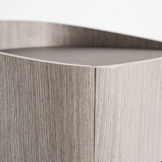 Mesita de noche de madera en gris, 55 x 42 x 51 cm | Burkina