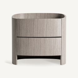 Mesita de noche de madera en gris, 55 x 42 x 51 cm | Burkina