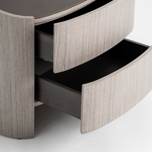 Mesita de noche de madera en gris, 55 x 42 x 51 cm | Burkina