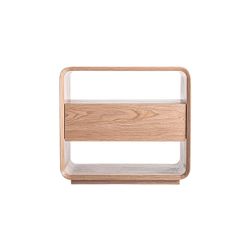 Mesita de noche de madera en marrón, 56 x 40 x 52 cm | Lira