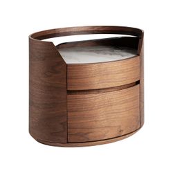 Mesita de noche de madera en marrón, 60 x 43 x 48 cm | Lecco