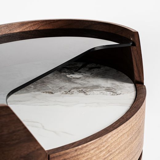 Mesita de noche de madera en marrón, 60 x 43 x 48 cm | Lecco