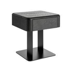 Mesita de noche de madera en negro, 46 x 46 x 51 cm | Caiza