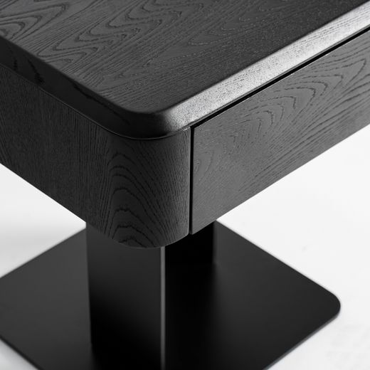 Mesita de noche de madera en negro, 46 x 46 x 51 cm | Caiza