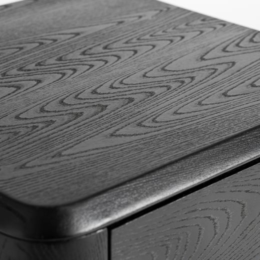 Mesita de noche de madera en negro, 46 x 46 x 51 cm | Caiza
