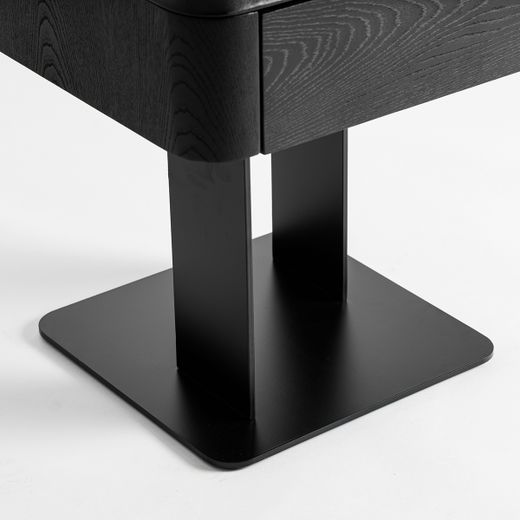 Mesita de noche de madera en negro, 46 x 46 x 51 cm | Caiza