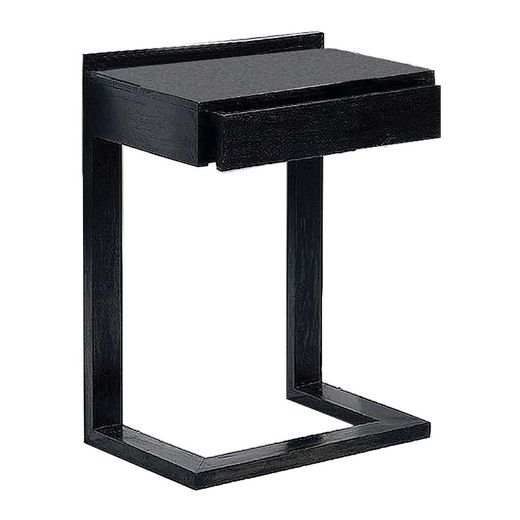 Sängbord av trä i svart, 50x35x69 cm