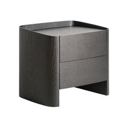 Mesita de noche de madera en negro, 55 x 42 x 48 cm | Wolfach