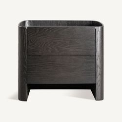 Mesita de noche de madera en negro, 55 x 42 x 48 cm | Wolfach
