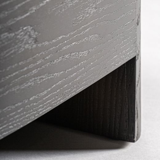 Mesita de noche de madera en negro, 55 x 42 x 48 cm | Wolfach