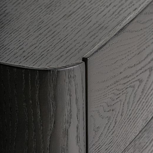Mesita de noche de madera en negro, 55 x 42 x 48 cm | Wolfach