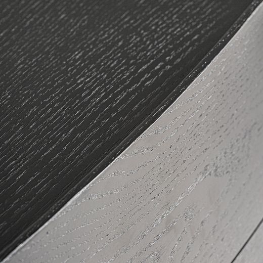 Mesita de noche de madera en negro, 55 x 42 x 48 cm | Wolfach