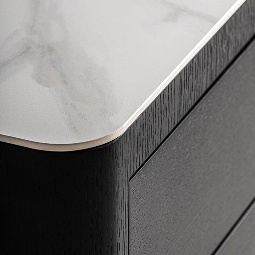 Mesita de noche de madera en negro, 55 x 45 x 49 cm | Wholen