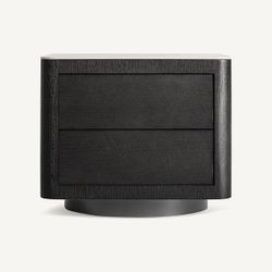 Mesita de noche de madera en negro, 55 x 45 x 49 cm | Wholen