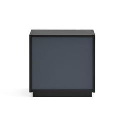 Table de chevet en bois noir et gris anthracite, 52 x 38 x 50 cm | dorique