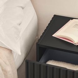 Table de chevet en bois noir et gris anthracite, 52 x 38 x 50 cm | dorique