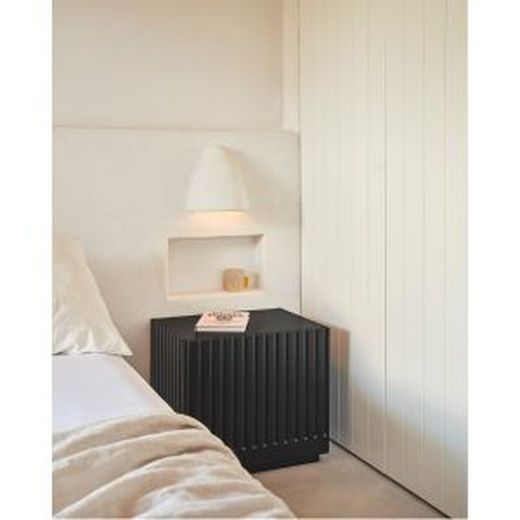 Table de chevet en bois noir et gris anthracite, 52 x 38 x 50 cm | dorique