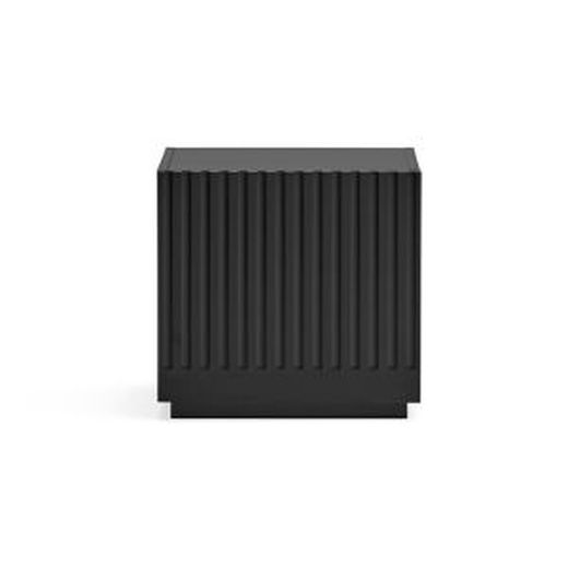 Table de chevet en bois noir et gris anthracite, 52 x 38 x 50 cm | dorique