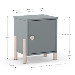 Wooden bedside table in green, 39.4 x 30 x 47 cm | Enola