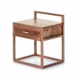 Bedside table in veiled natural wood, 50x40x60 cm