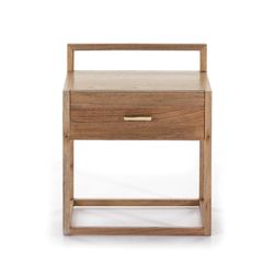 Bedside table in veiled natural wood, 50x40x60 cm