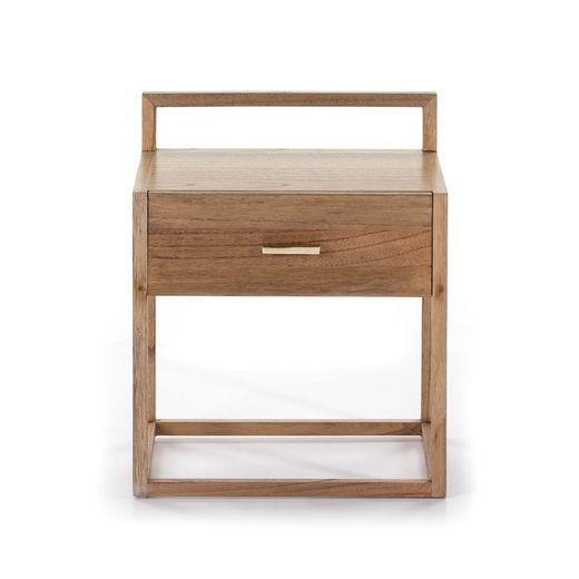 Bedside table in veiled natural wood, 50x40x60 cm