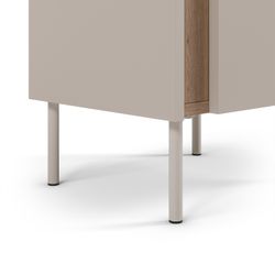 Table de chevet en bois et métal couleur crème, 45 x 35 x 47,5 cm | Lucile