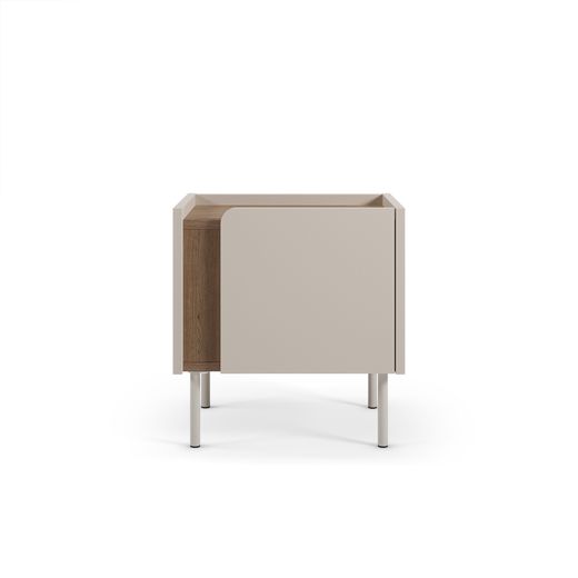 Table de chevet en bois et métal couleur crème, 45 x 35 x 47,5 cm | Lucile