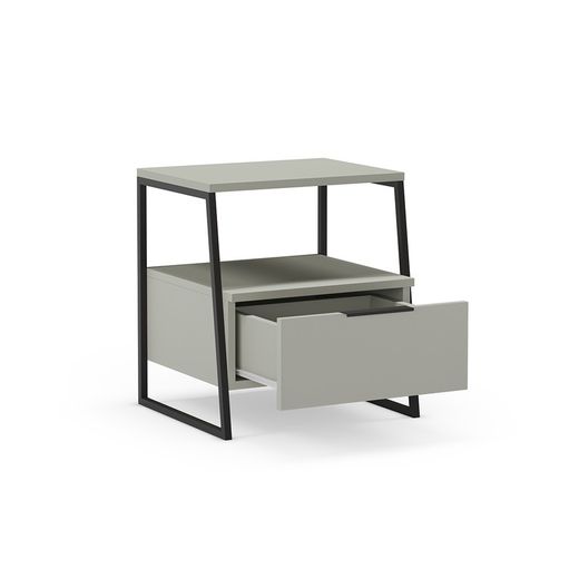 Table de chevet en bois et métal vert et noir, 45 x 40 x 50 cm | Vélia