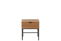 Table de chevet en bois et métal naturel/noir, 47,5x30x51 cm