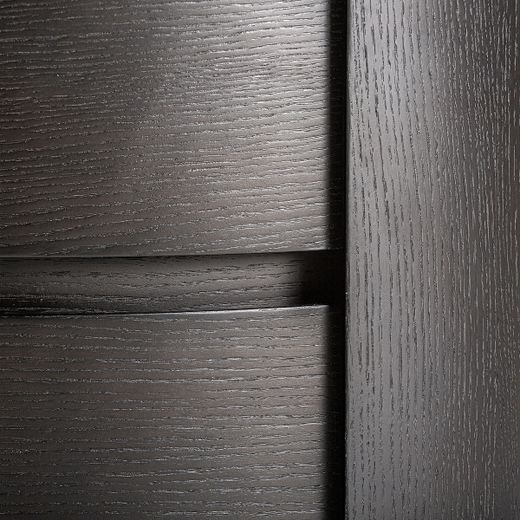 Mesita de noche de madera y piedra en negro, 60 x 41 x 48 cm | Zofingen