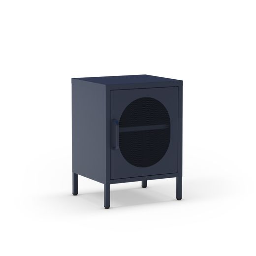 Mesita de noche de metal en azul, 40 x 35 x 60 cm | Diora