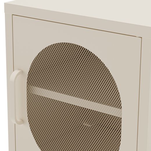 Table de chevet en métal crème, 40 x 35 x 60 cm | Diora