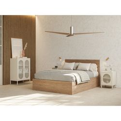 Table de chevet en métal crème, 40 x 35 x 60 cm | Diora