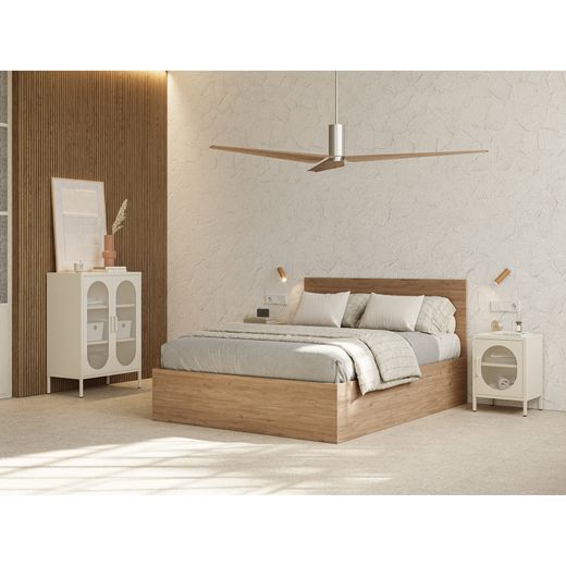 Table de chevet en métal crème, 40 x 35 x 60 cm | Diora