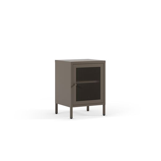 Mesita de noche de metal en moca, 40 x 35 x 60 cm | Fayna