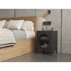 Table de chevet en métal noir, 40 x 35 x 60 cm | Diora