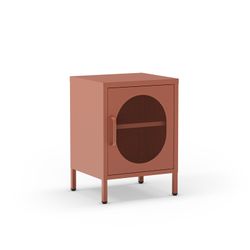 Table de chevet en métal couleur terre cuite, 40 x 35 x 60 cm | Diora