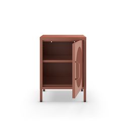 Table de chevet en métal couleur terre cuite, 40 x 35 x 60 cm | Diora