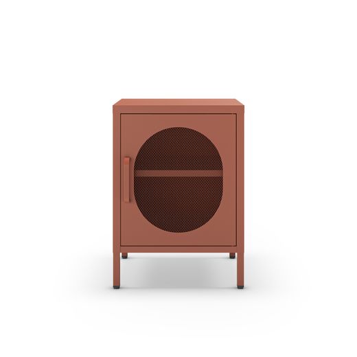 Table de chevet en métal couleur terre cuite, 40 x 35 x 60 cm | Diora