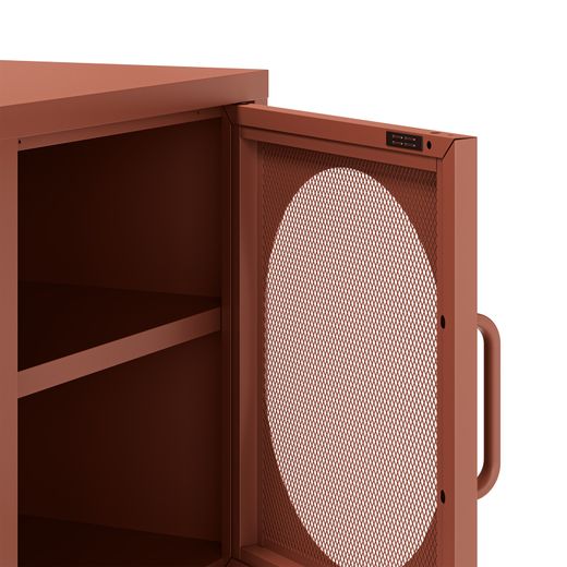 Table de chevet en métal couleur terre cuite, 40 x 35 x 60 cm | Diora