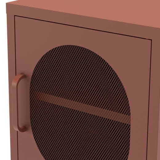 Table de chevet en métal couleur terre cuite, 40 x 35 x 60 cm | Diora